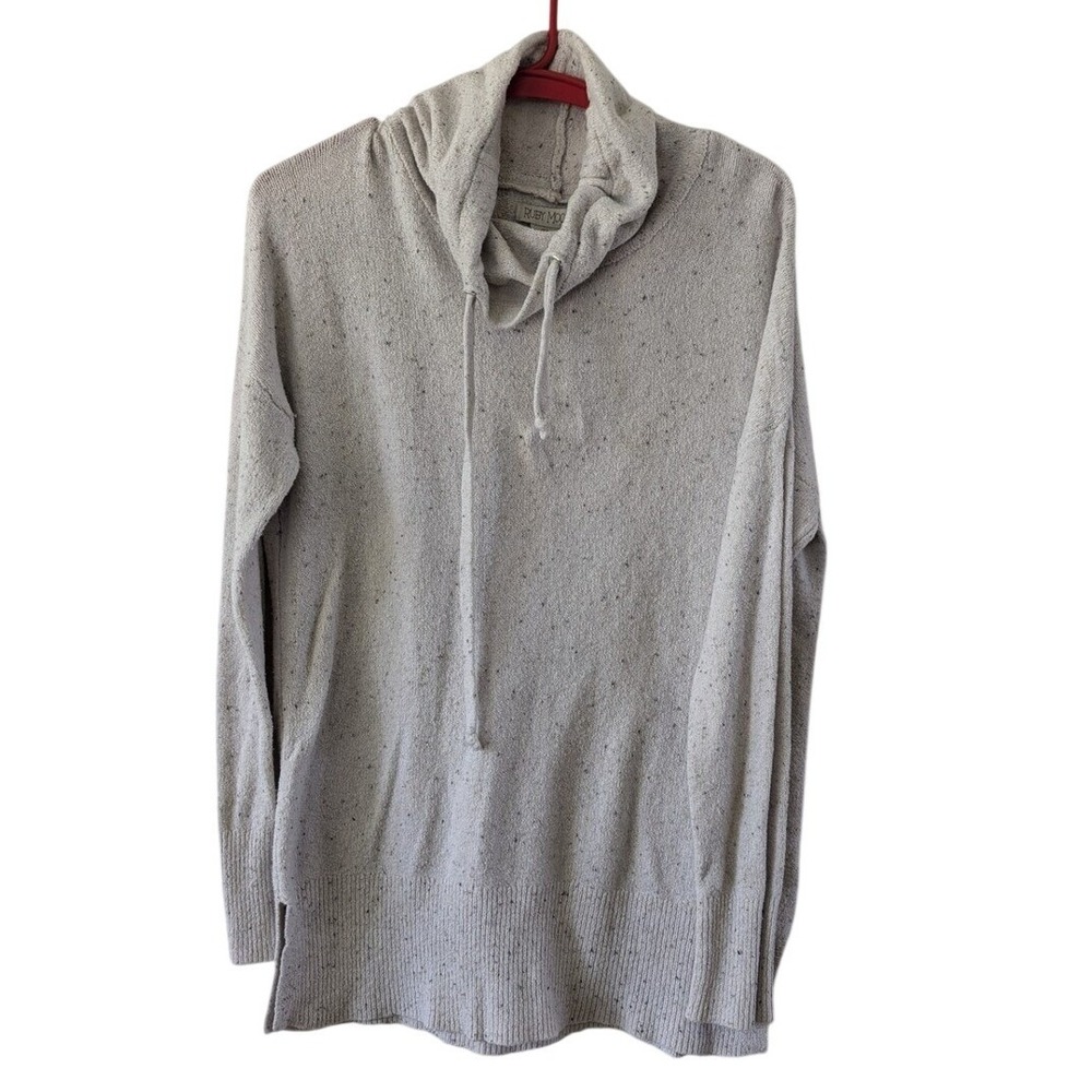 Ruby Moon Cowl Neck Pullover Drawstring Lightweight Sweater Womens L